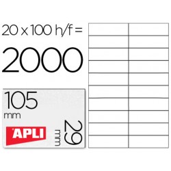Etiqueta adhesiva apli 1299 tamaño 105x29 mm para fotocopiadora