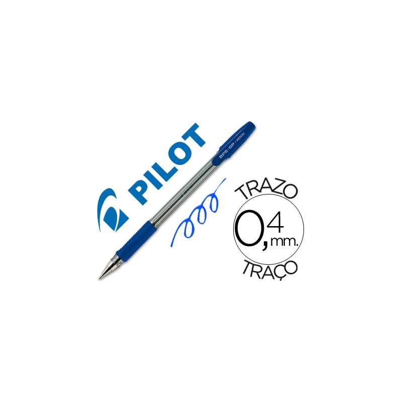 Boligrafo pilot bps-gp azul -sujecion de caucho -tinta base de
