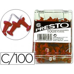 Señalizador de planos presto rojo -caja de 100 unidades