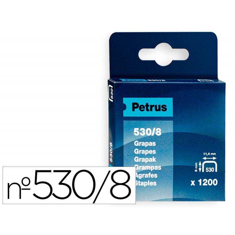 Grapas petrus nº 530/8 -caja de 1200 grapas 26514-77514