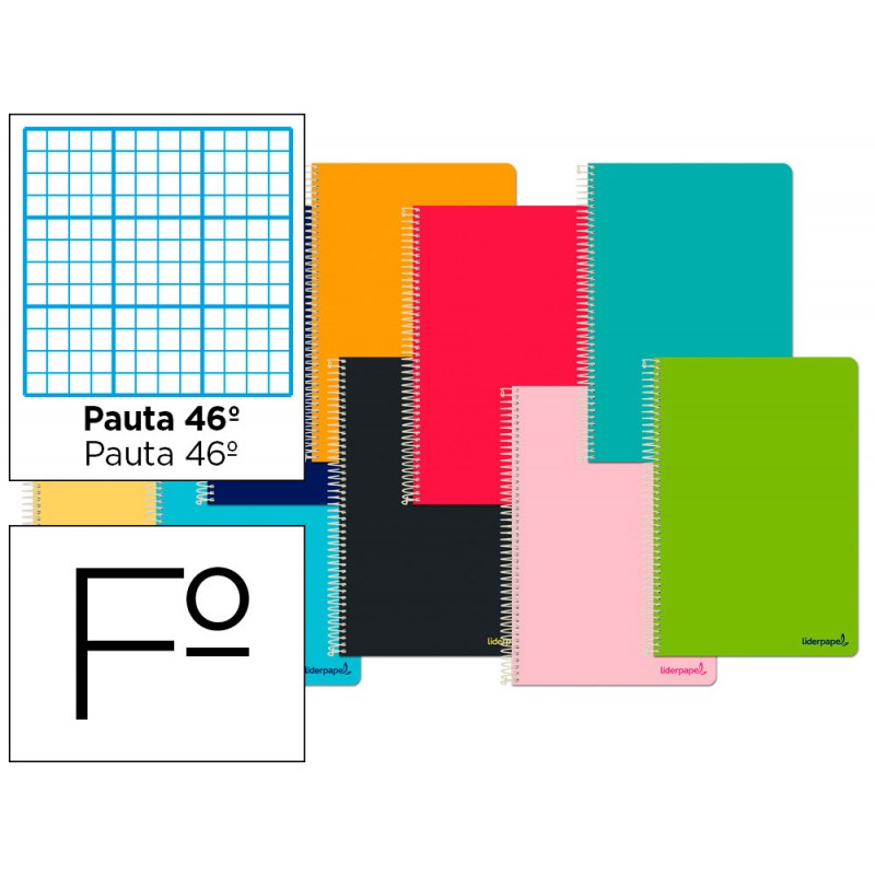 Cuaderno espiral liderpapel folio smart tapa blanda 80h 60gr