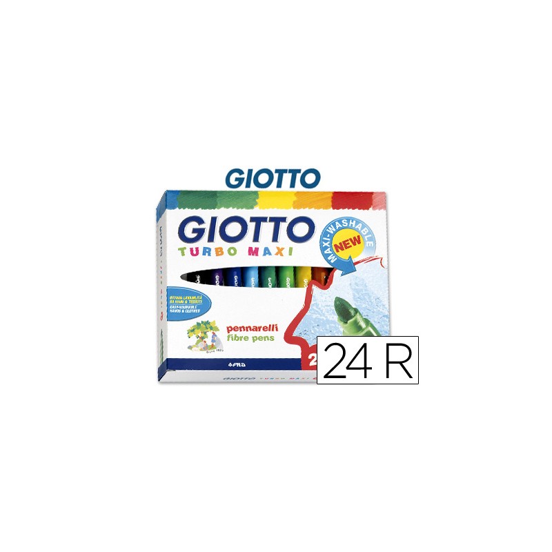 Rotulador giotto turbo-maxi caja de 24 colores lavables con