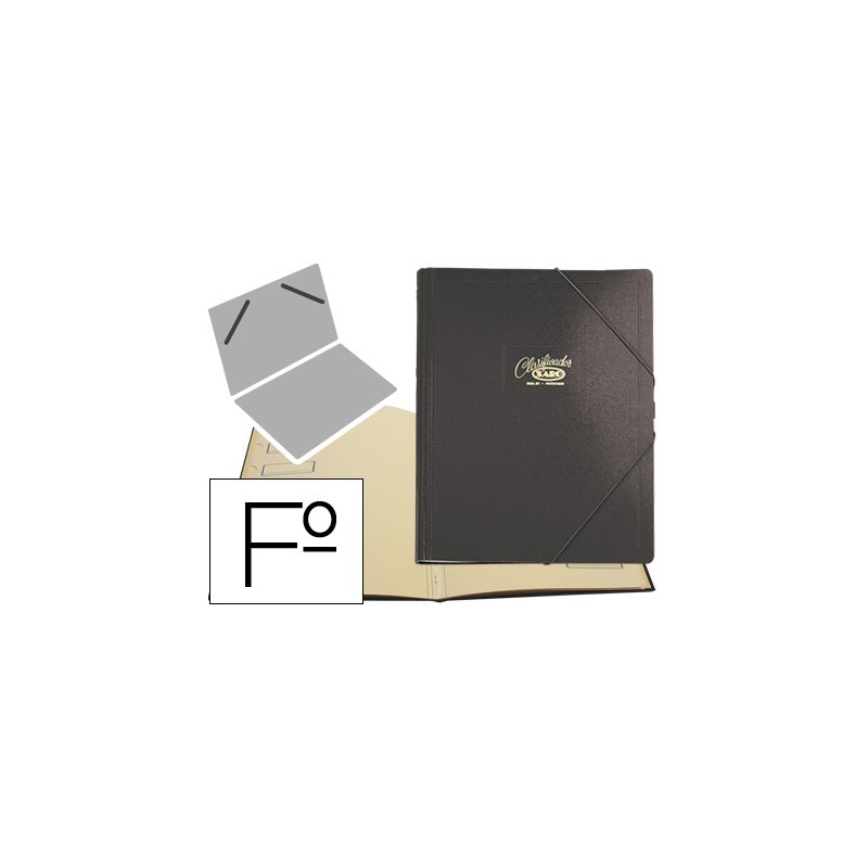 Carpeta clasificador carton compacto saro folio negra -12