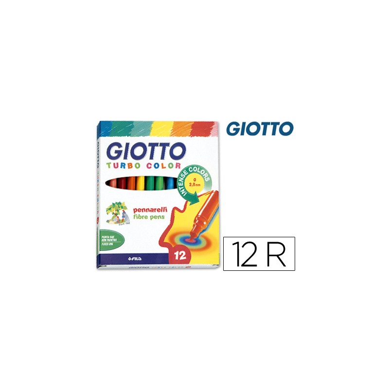 Rotulador giotto turbo color caja de 12 colores lavables con