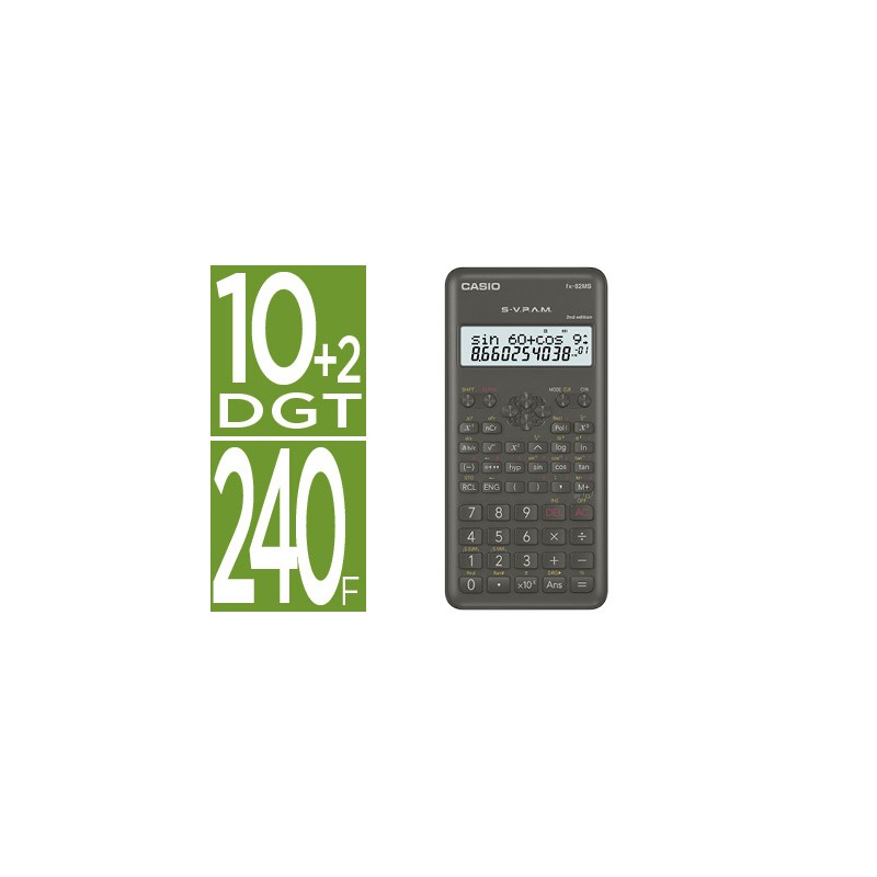 Calculadora casio fx-82 msii -cientifica -240 funciones -doble