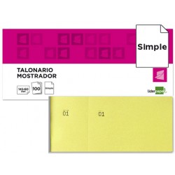 Talonario liderpapel mostrador 60x145 mm tl01 amarillo con