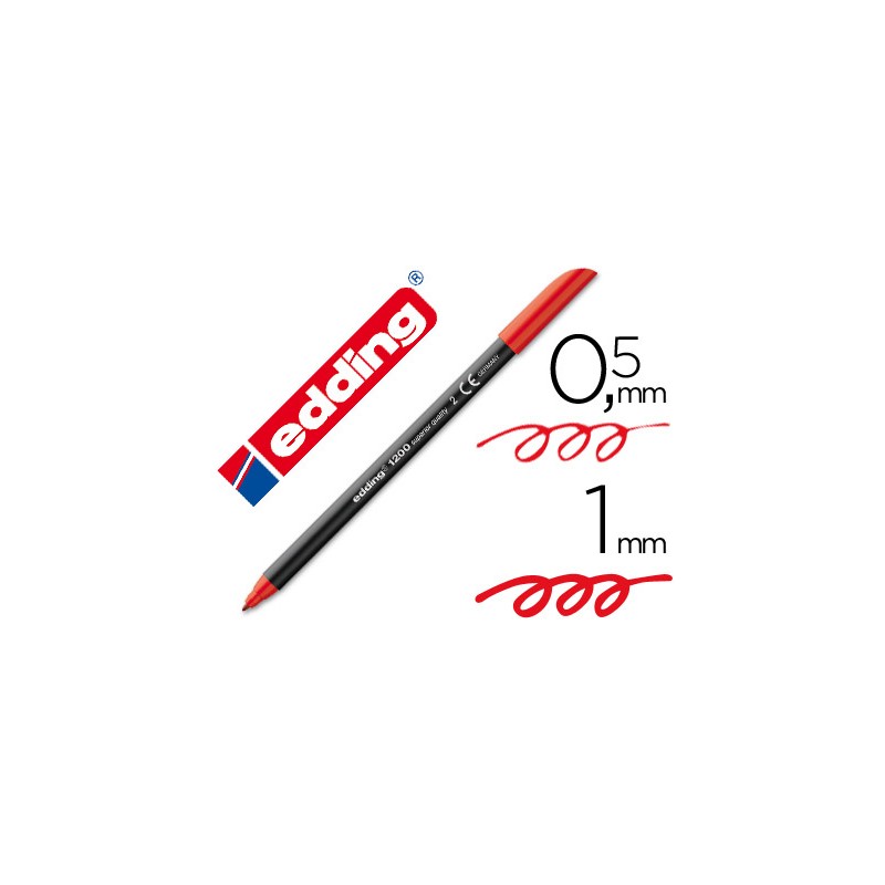 Rotulador edding punta fibra 1200 rojo n.2 -punta redonda 0.5