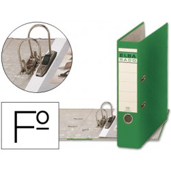 Archivador de palanca elba carton forrado folio verde -lomo de