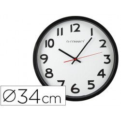 Reloj q-connect de pared plastico bs-oficina redondo 34 cm