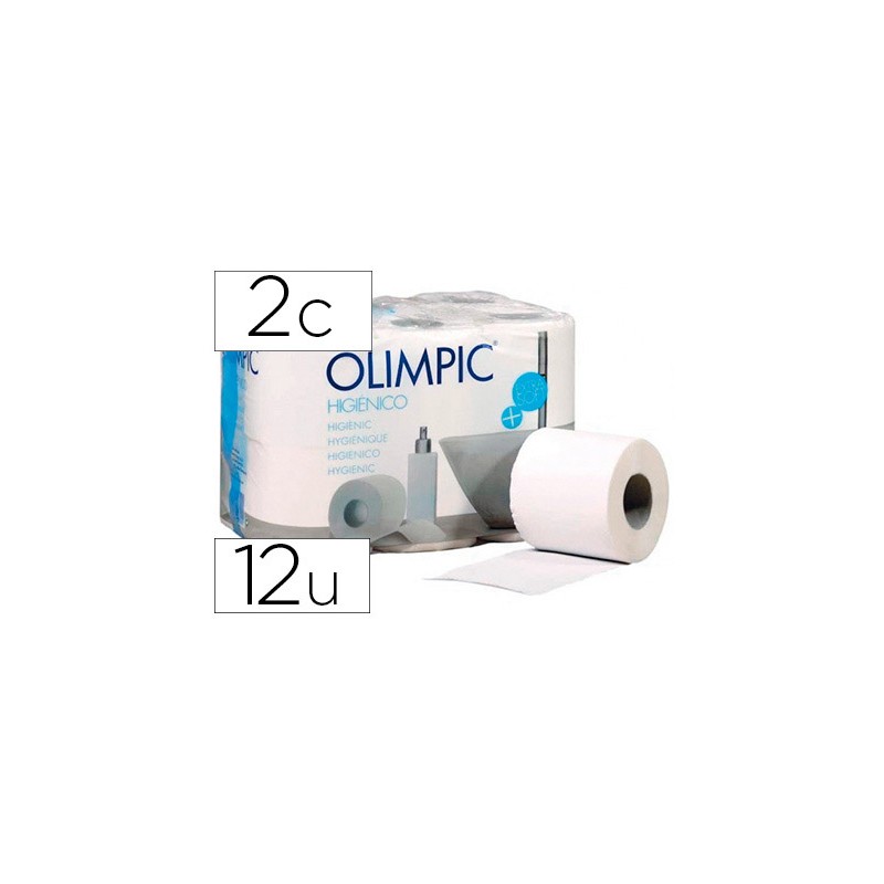 Papel higienico olimpic 2 capas paquete de 12 rollos 72336-24854