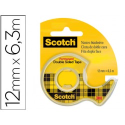 Cinta adhesiva scotch 136-d dos caras 6,3 mt x 12 mm en