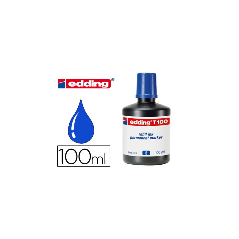 Tinta rotulador edding t-100 azul -frasco de 100 ml