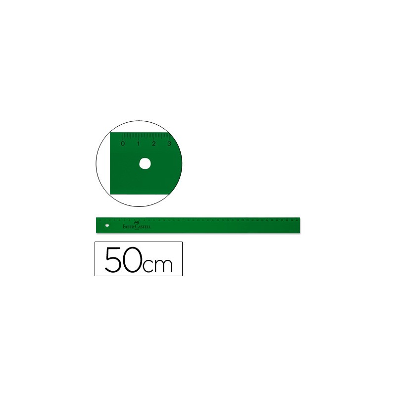 Regla faber 50 cm plastico verde 6990-815
