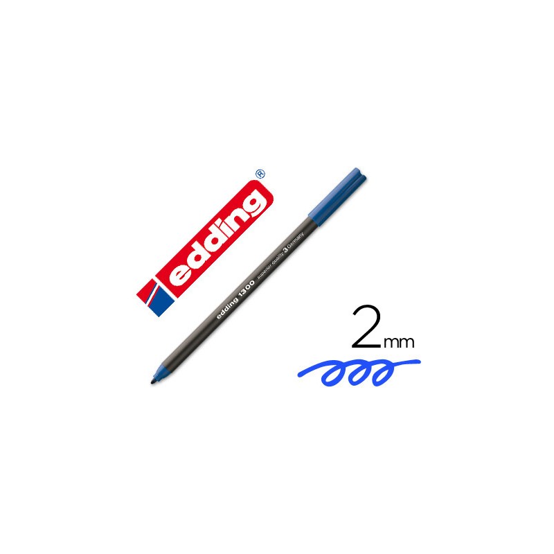 Rotulador edding punta fibra 1300 azul -punta redonda 2 mm