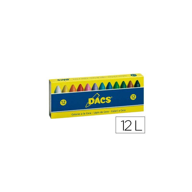 Lapices cera dacs caja de 12 colores 4395-DA050290