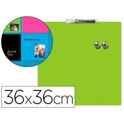 Pizarra rexel hogar magnetica 360x360 mm color verde incluye