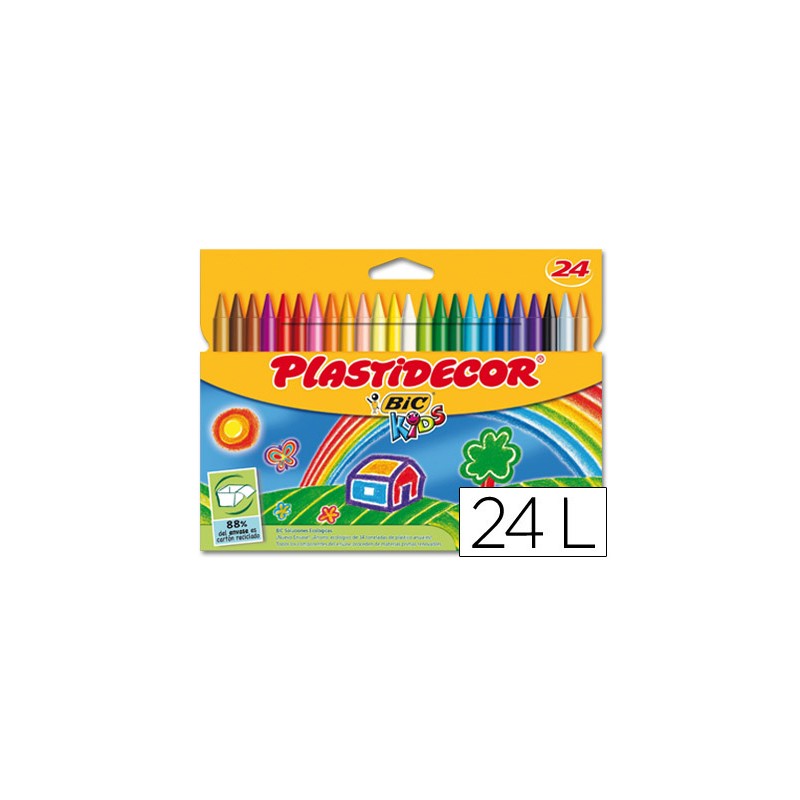 Lapices cera plastidecor caja de 24 colores 13267-E5444C