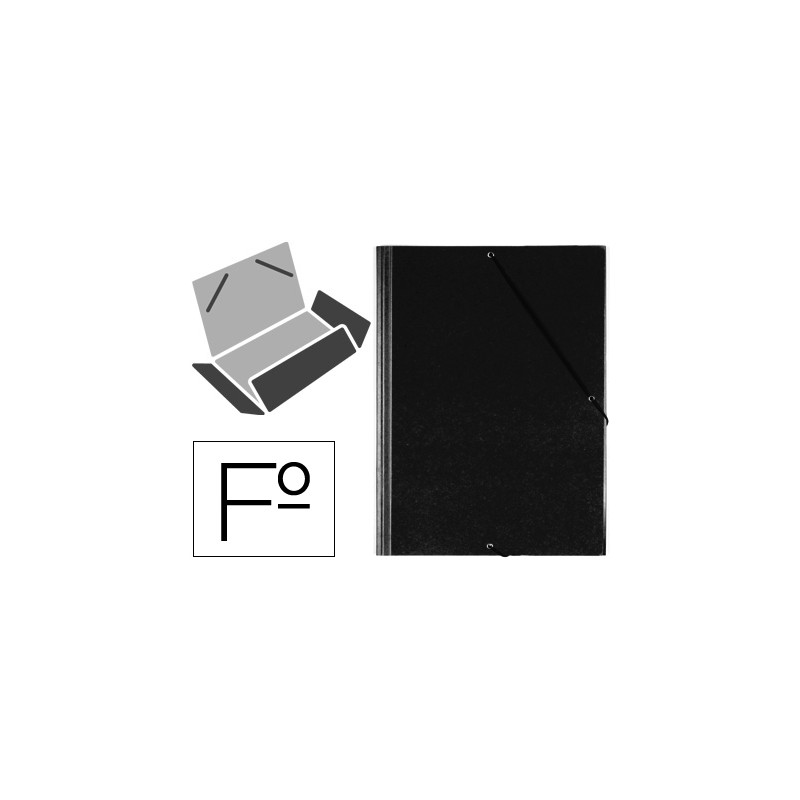 Carpeta gomas solapas plastico saro folio negra 22855-321G-N