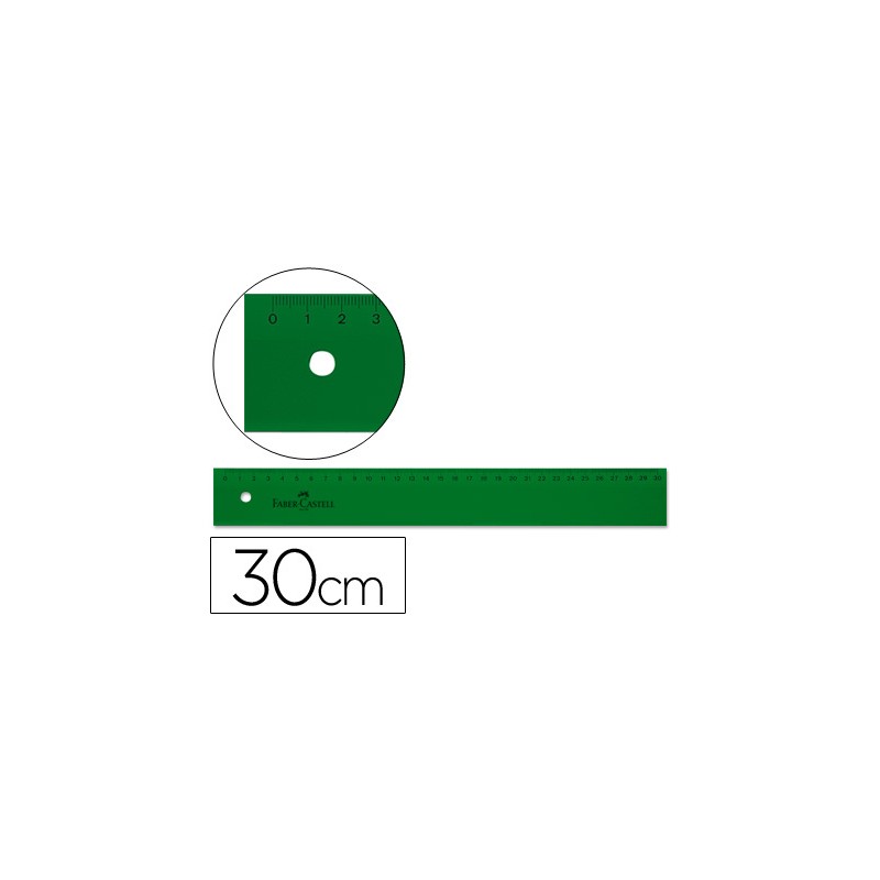 Regla faber 30 cm plastico verde 6988-813