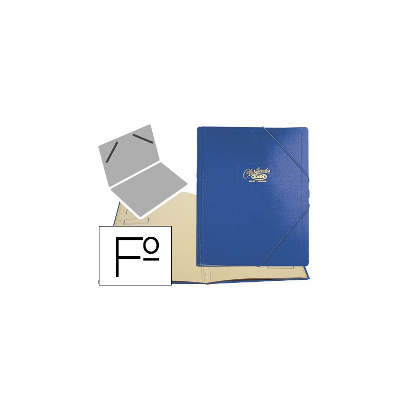 Carpeta clasificador carton compacto saro folio azul -12