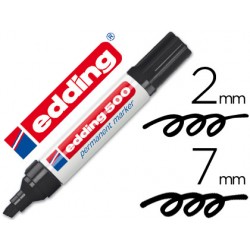Rotulador edding marcador permanente 500 negro -punta biselada