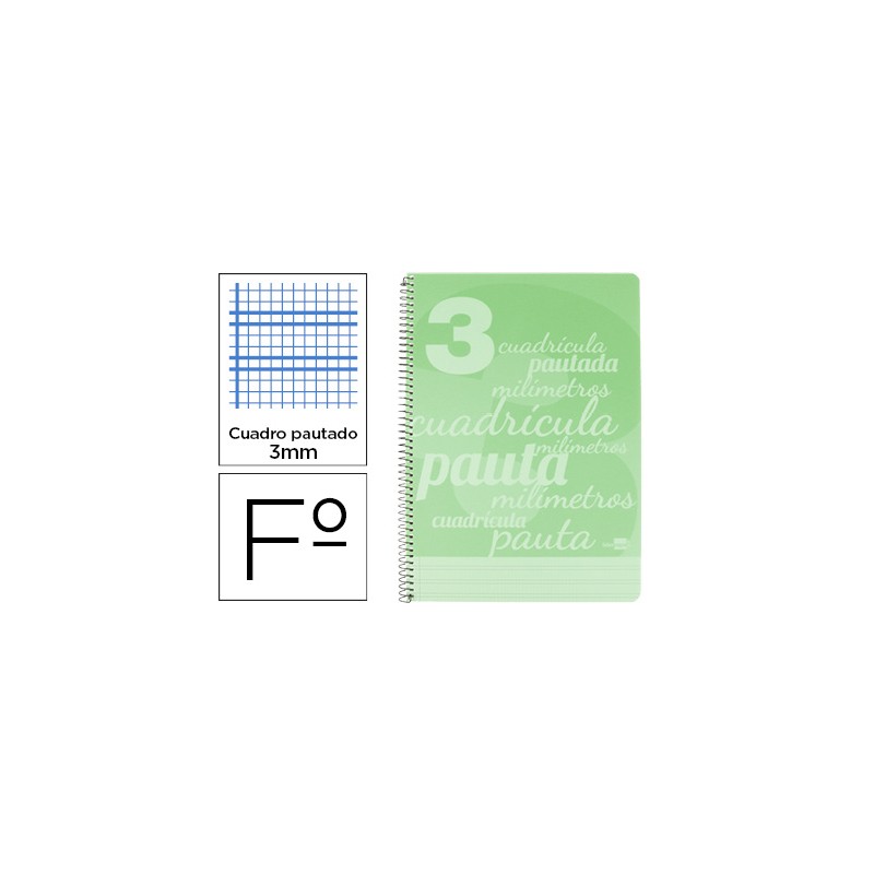 Cuaderno espiral liderpapel folio pautaguia tapa plastico 80h