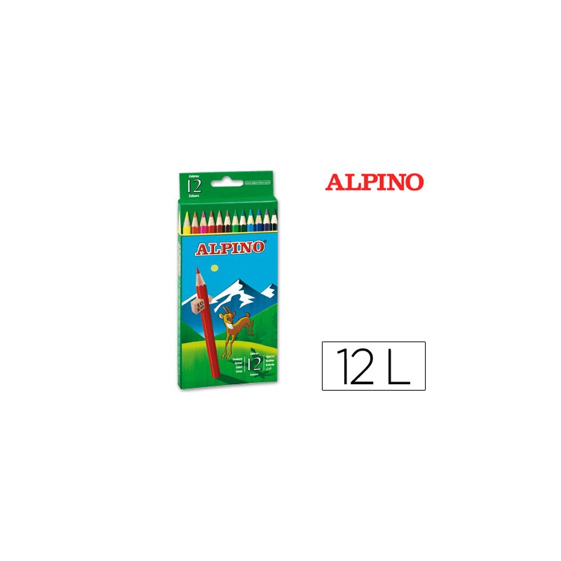 Lapices de colores alpino 654 c/ de 12 colores largos 28327-654