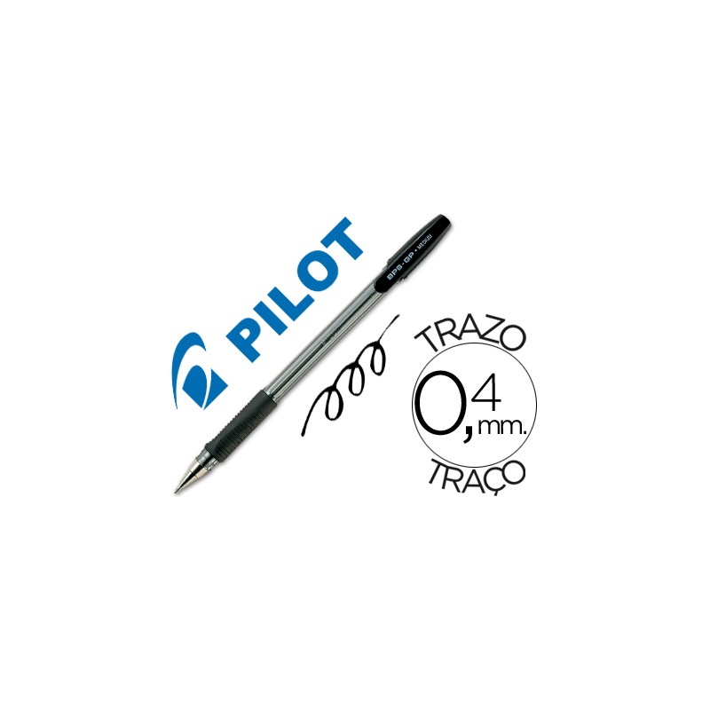 Boligrafo pilot bps-gp negro -sujecion de caucho -tinta base de