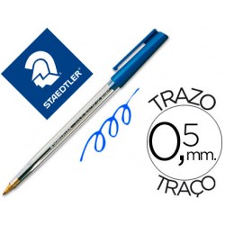 Boligrafo staedtler stick azul con capuchon 9631-430M3CP5