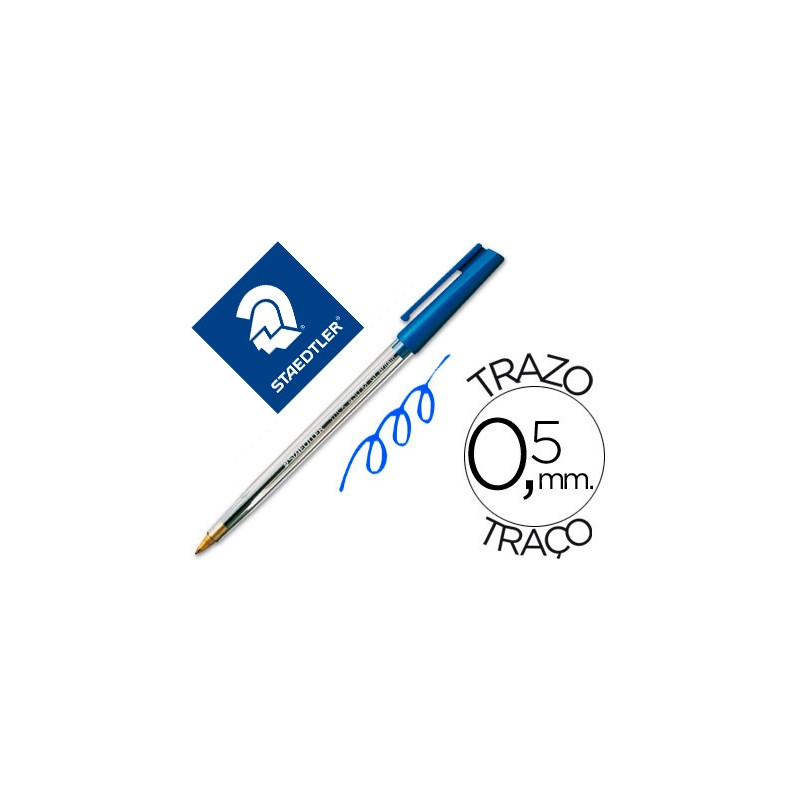 Boligrafo staedtler stick azul con capuchon 9631-430M3CP5