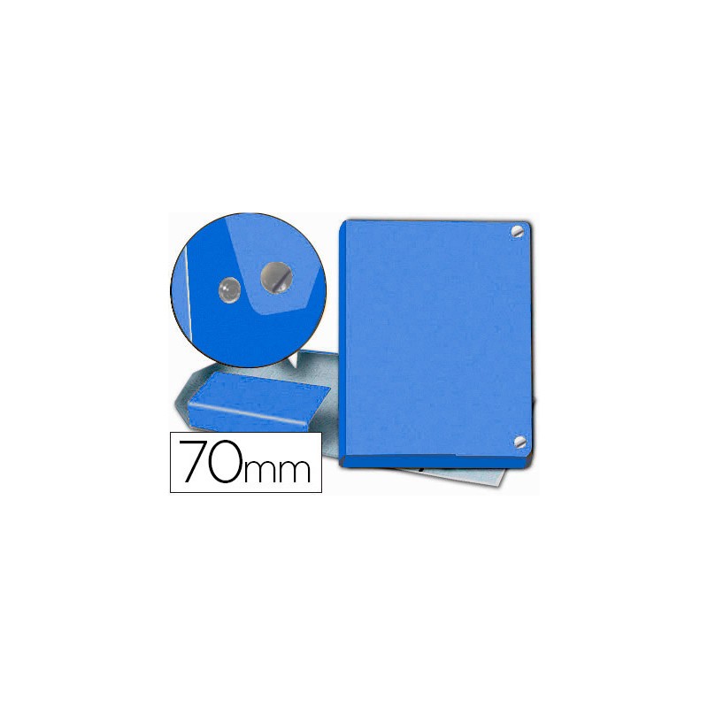 Carpeta proyectos pardo folio lomo 70 mm carton forrado azul