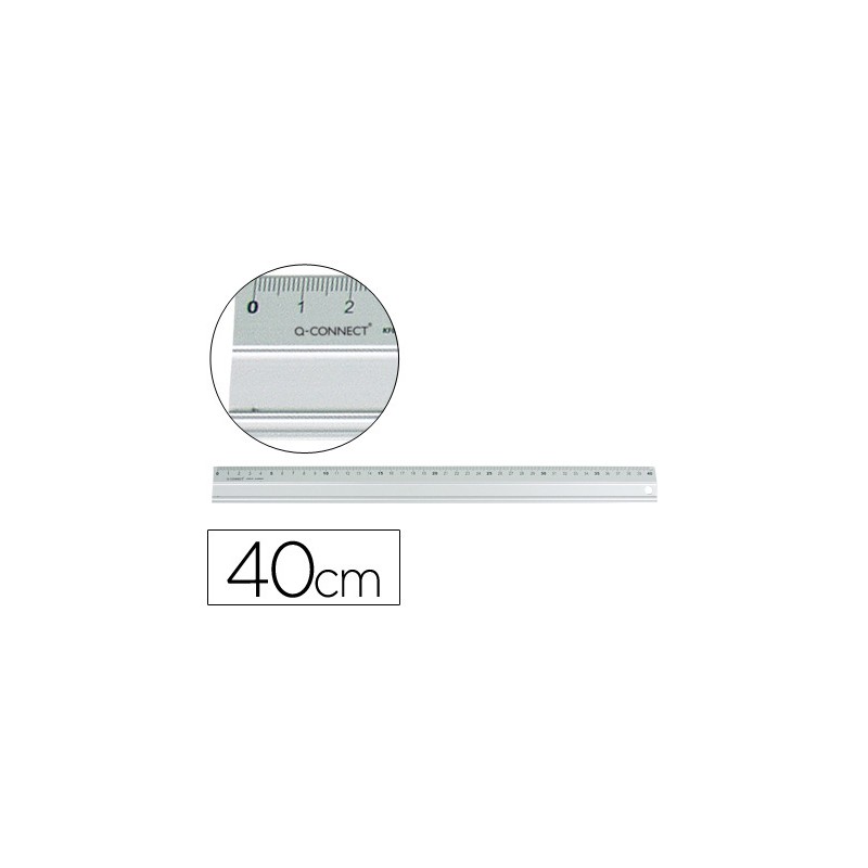 Regla metalica q-connect aluminio 40 cm 17909-KF00287