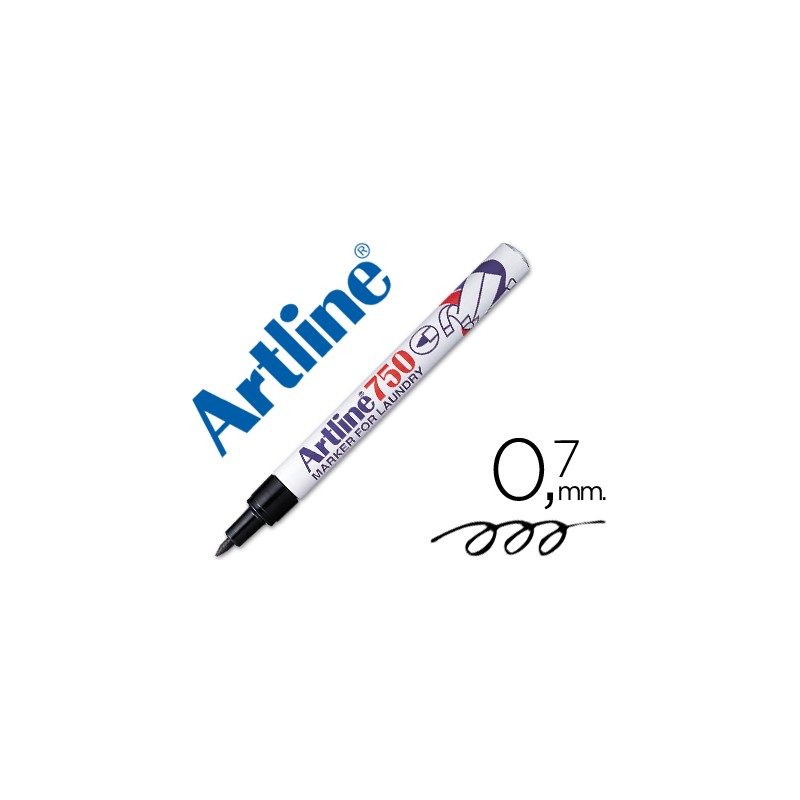 Rotulador artline marcador ropa 750 negro -punta redonda 0.7 mm