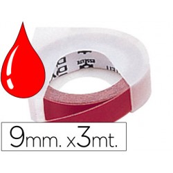 Cinta dymo 9mm x 3mt roja -tradicional 2115-S0898150