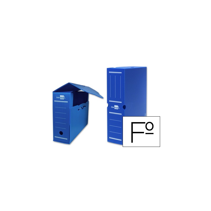 Caja archivo definitivo plastico liderpapel azul tamaño