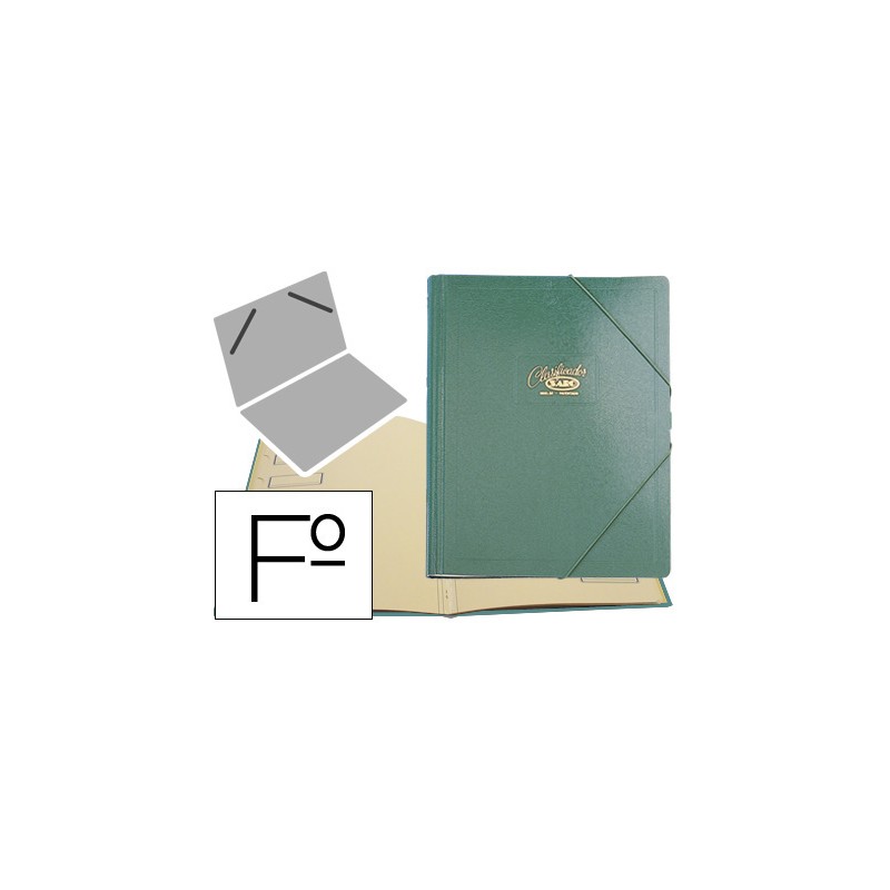 Carpeta clasificador carton compacto saro folio verde -12