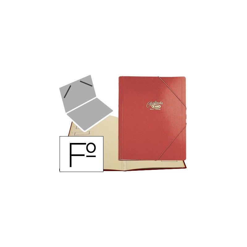Carpeta clasificador carton compacto saro folio roja -12