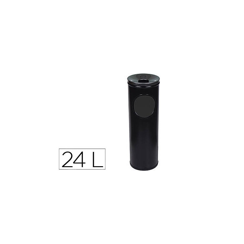 Cenicero papelera redondo 401 negro -metalico -medida 66x21.5
