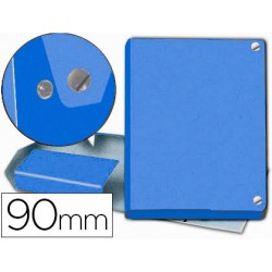 Carpeta proyectos pardo folio lomo 90 mm carton forrado azul