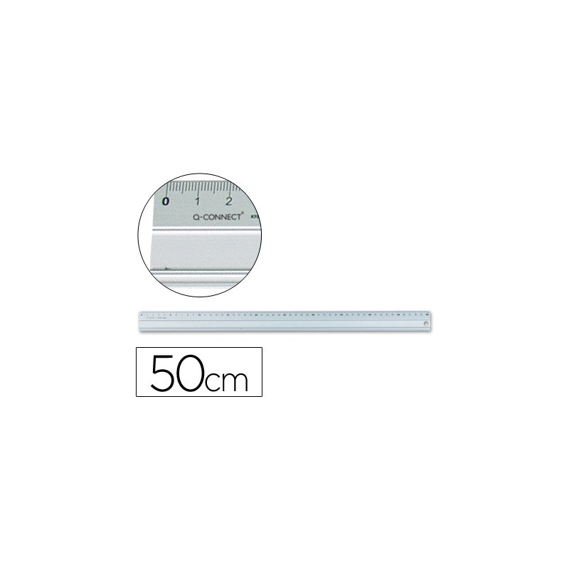 Regla metalica q-connect aluminio 50 cm 17910-KF00288