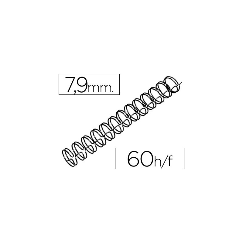 Espiral wire 3:1 7,9 mm n.5 negro capacidad 60 hojas caja de