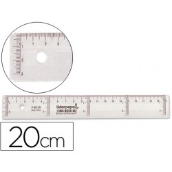 Regla liderpapel 20 cm plastico cristal 20425-RG01