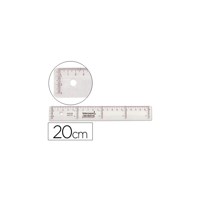 Regla liderpapel 20 cm plastico cristal 20425-RG01