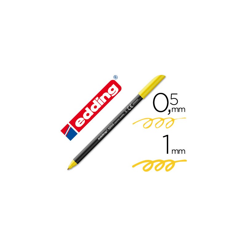 Rotulador edding punta fibra 1200 amarillo n.5 -punta redonda