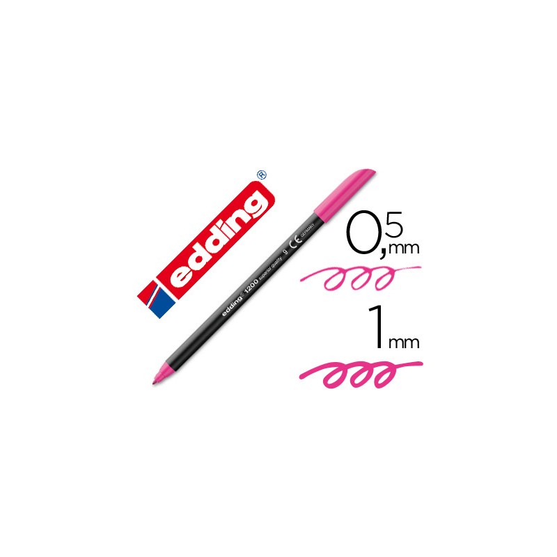 Rotulador edding punta fibra 1200 rosa n.9 -punta redonda 0.5