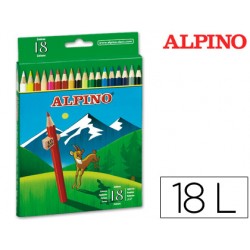 Lapices de colores alpino 656 c/ de 18 colores largos 28328-656