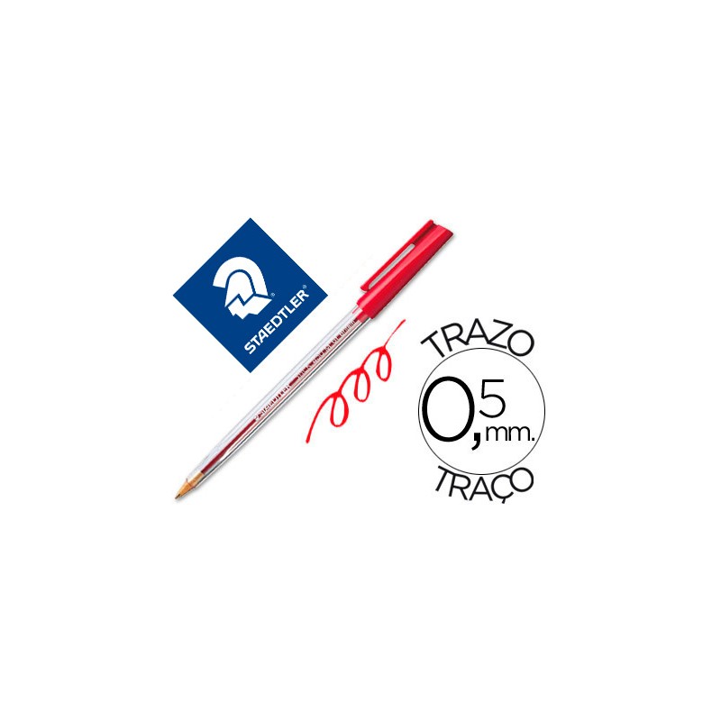 Boligrafo staedtler stick rojo con capuchon 9635-430M2CP5