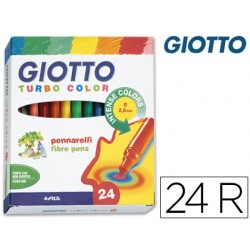 Rotulador giotto turbo color caja de 24 colores lavables con