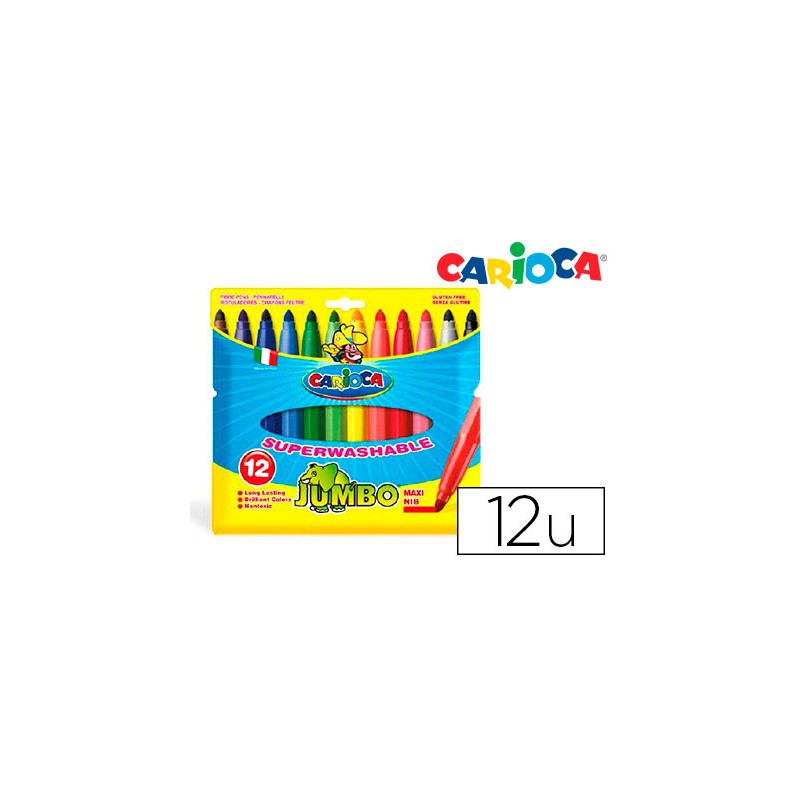Rotulador carioca jumbo c/12 colores -punta gruesa 7535-276204