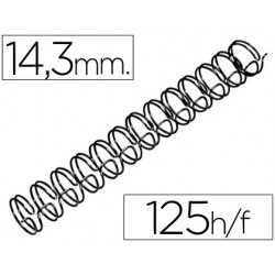 Espiral wire 3:1 14,3 mm n.9 negro capacidad 125 hojas caja de